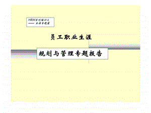 员工职业生涯规划与管理专题报告.ppt