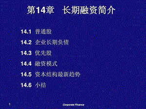 公司理财14长期融资简介.ppt