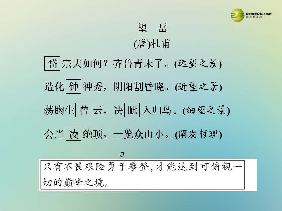 【备战2014】中考语文总复习第二部分课内古诗词内容精讲八年级上册课件新人教版.ppt_第2页