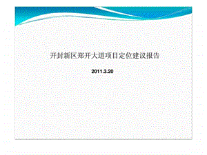 河南开封新区郑开大道现代建筑风格项目定位建议报告.ppt