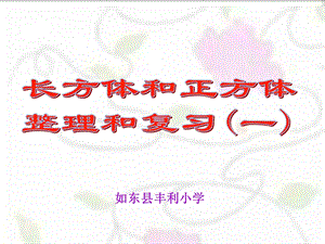 长方体和正方体整理与练习.ppt