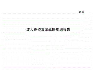 波大投资集团战略规划报告.ppt.ppt