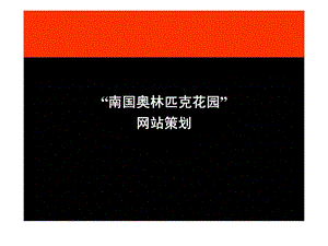 南国奥林匹克花园网站策划.ppt