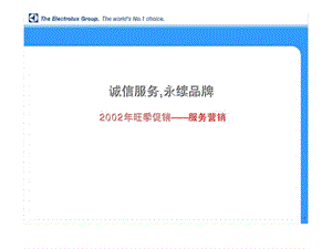 伊莱克斯2002年旺季服务营销方案.ppt