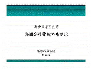 与金田集团共商集团公司管控体系建设智库文档.ppt