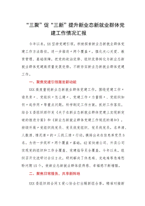 “三聚”促“三新”提升新业态新就业群体党建工作情况汇报.docx