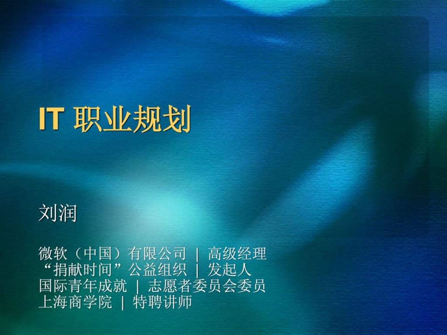 刘润的演讲IT职业规划.ppt.ppt_第1页