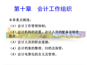 第十章会计工作组织ppt课件.ppt