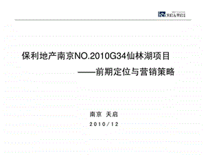 保利江苏南京仙林湖项目前期定位与营销策略.ppt