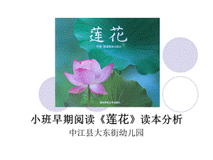 小班早期阅读《莲花》读本分析.ppt