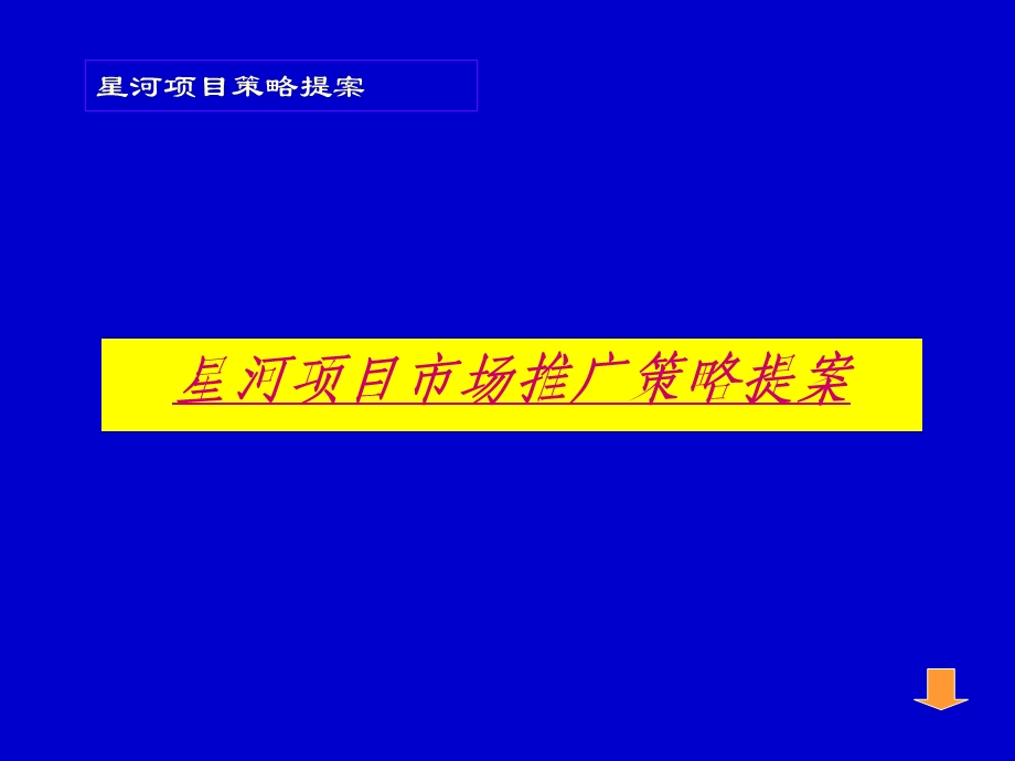 星河项目市场推广策略提案房地产策划文案.ppt_第1页