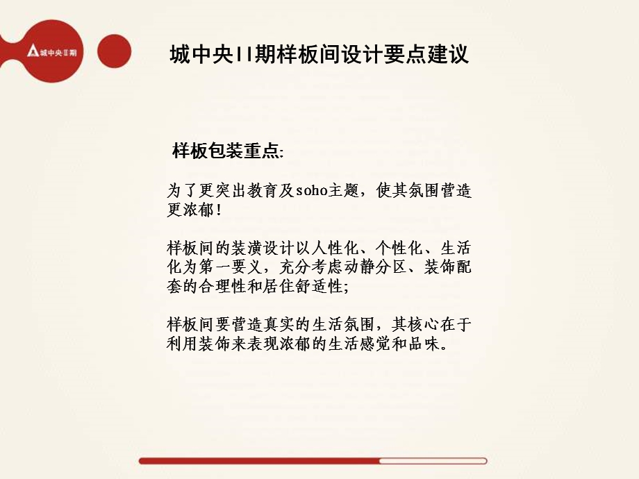 郑州城中央ii期小户型样板间规划建议方案.ppt_第1页