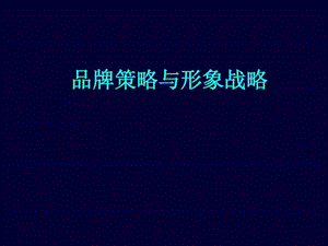 品牌策略与形象促销.ppt.ppt