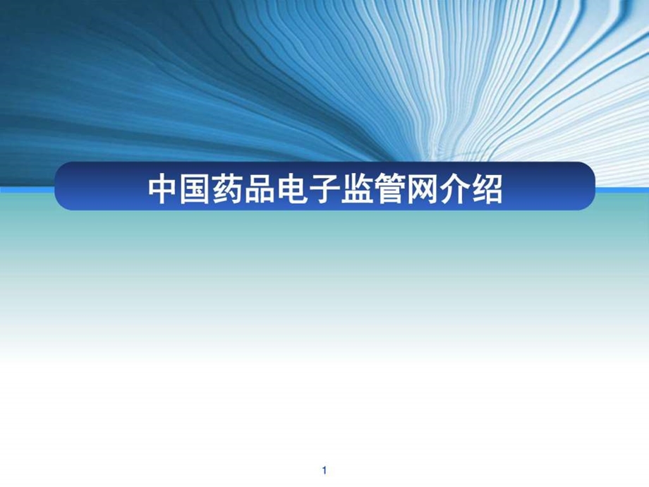 1中国药品电子监管网介绍药学医药卫生专业资料.ppt.ppt_第1页