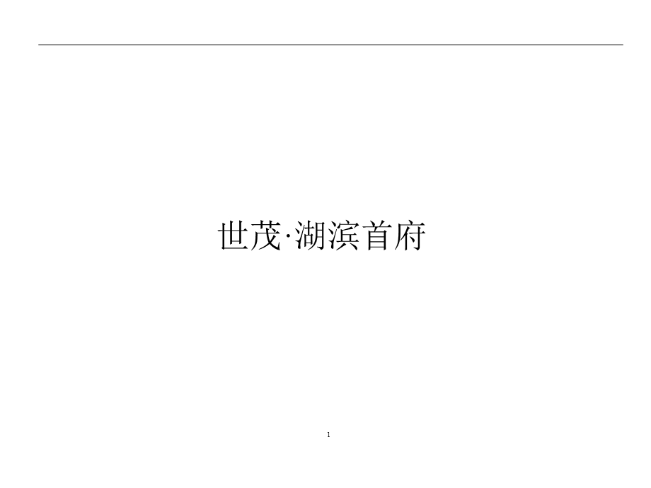 世贸湖滨首府产品分析.ppt_第1页