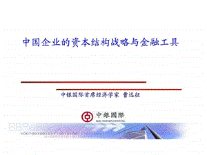 中国企业的资本结构战略与金融工具中银国际曹远征图文.ppt.ppt