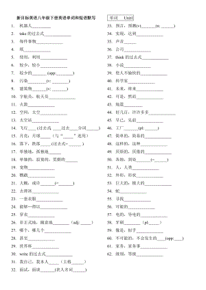 新目标英语八年级下册单词表和短语表默写[1].doc