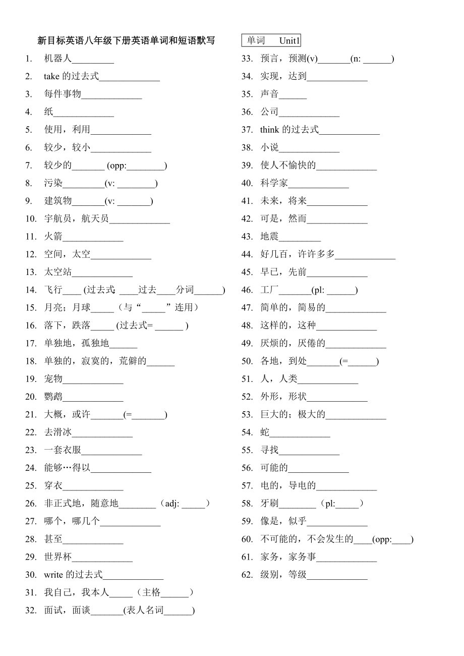 新目标英语八年级下册单词表和短语表默写[1].doc_第1页