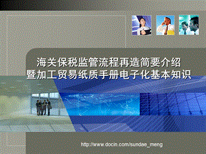 海关保税监管流程再造简要介绍暨加工贸易纸质手册电子化基本知识.ppt