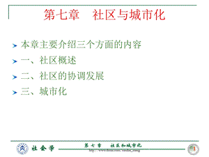 大学课件社区与城市化.ppt