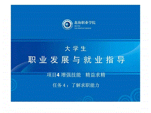 大学生职业发展与就业指导项目4增强技能精益求精.ppt