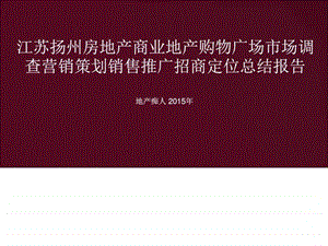 ...房地产商业地产购物广场市场调查营销策划销售推广招...