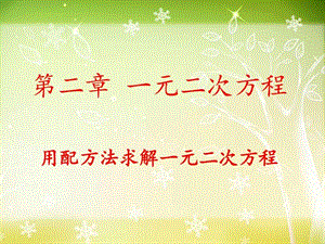 222用配方法求解一元二次方程二演示文稿图文.ppt