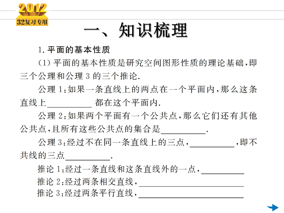 第47讲空间直线与平面的概念及其平行关系ppt课件.ppt_第3页