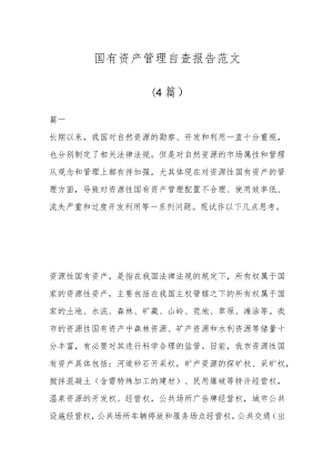 （4篇）国有资产管理自查报告范文.docx