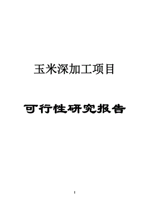 玉米精深加工建设项目发可行研究报告.doc