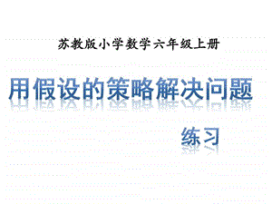 ...第四单元用假设的策略解决问题练习图文