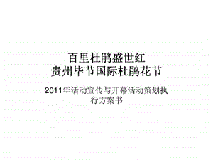 贵州毕节国际杜鹃花节活动宣传与开幕活动策划执行方案书.ppt