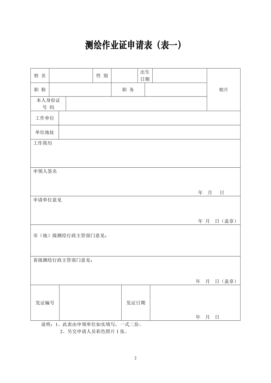 测绘单位申请办理测绘义作业证应当提交以下资料.doc_第2页