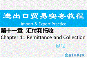 第十一部分汇付和托收Chapter11RemittanceandCollection教学课件.ppt