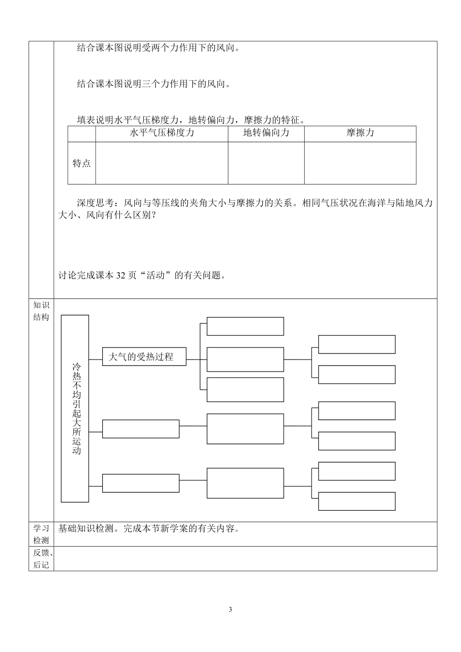 冷热不均引起大气运动导学案.doc_第3页