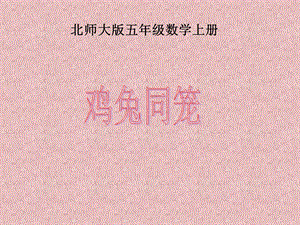 北师大版数学五年级上册《鸡兔同笼》课件.ppt