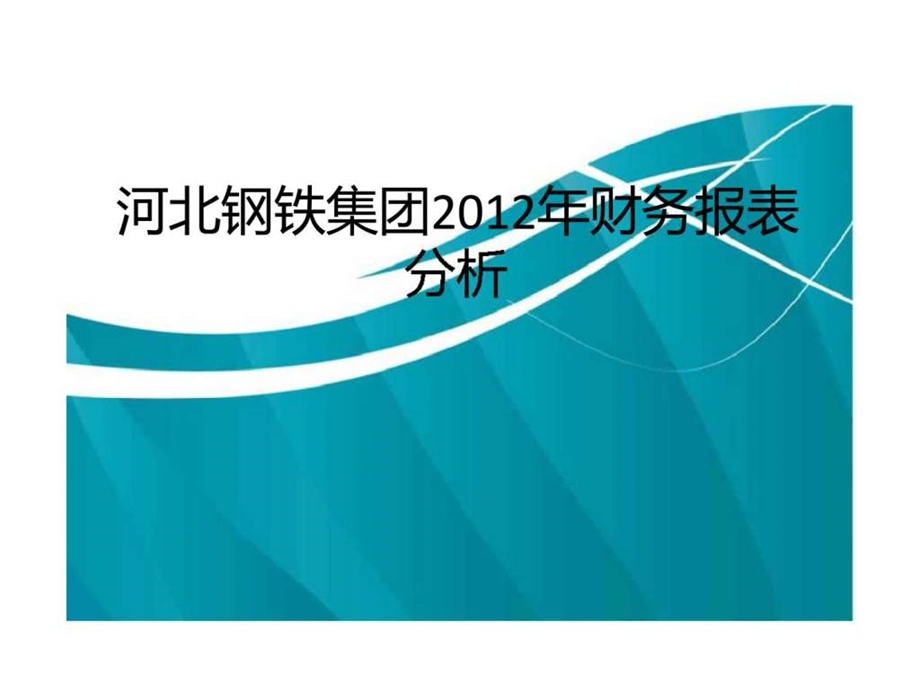 河北钢铁集团财务报表分析.ppt_第1页