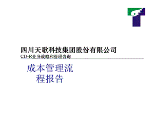 四川天歌科技集团股份有限公司CDR业务战略和管理咨询成本管理流程报告.ppt