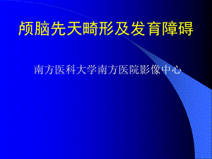 颅脑先天畸形及发育障碍.ppt