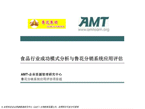 AMT咨询鲁花集团食品行业成功模式分析与鲁花分销系统应用评估.ppt