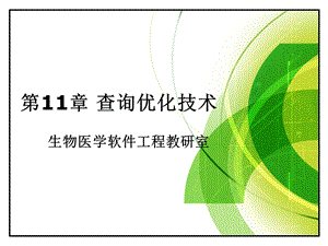 数据库原理与程序设计孙杰第11章查询优化技术.ppt