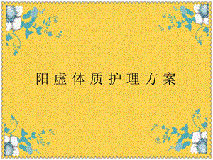 阳虚体质护理方案.ppt