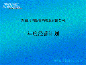 棉业有限公司经营计划.ppt