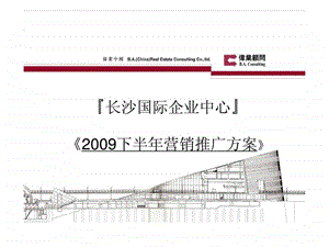 伟业顾问长沙房地产国际企业中心项目营销推广策略方案.ppt