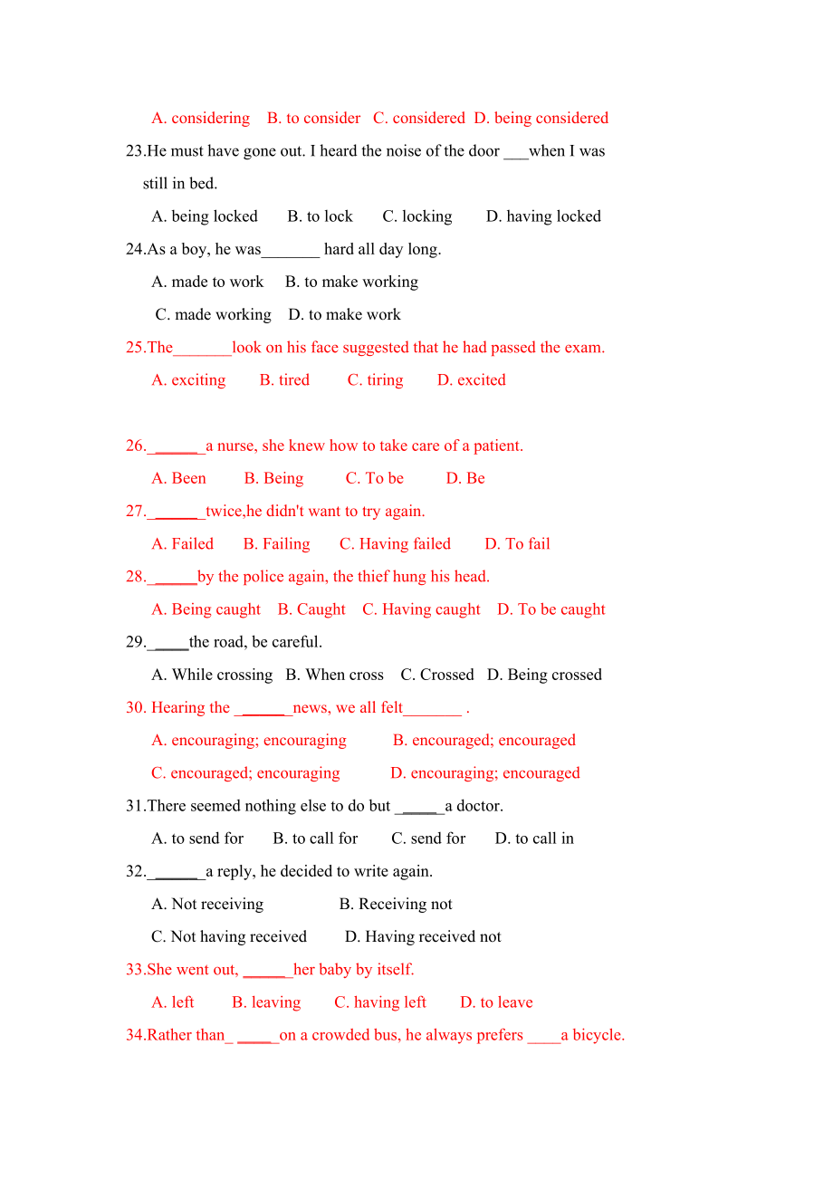 非谓语动词专项练习180道(附答案).doc_第3页