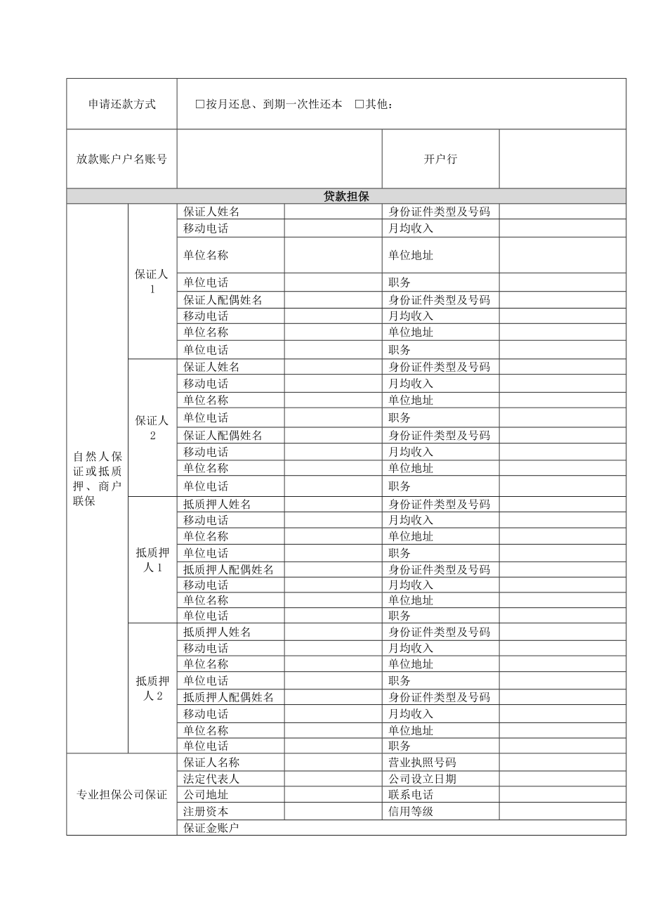 小额贷款公司贷款申请表..doc_第2页