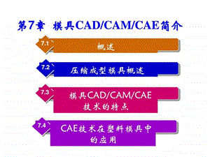 塑料成型工艺与模具结构第七章模具CADCAMCAE简介图文.ppt.ppt