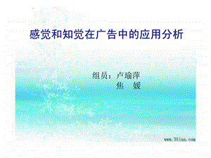 感觉和知觉在广告中的应用分析.ppt