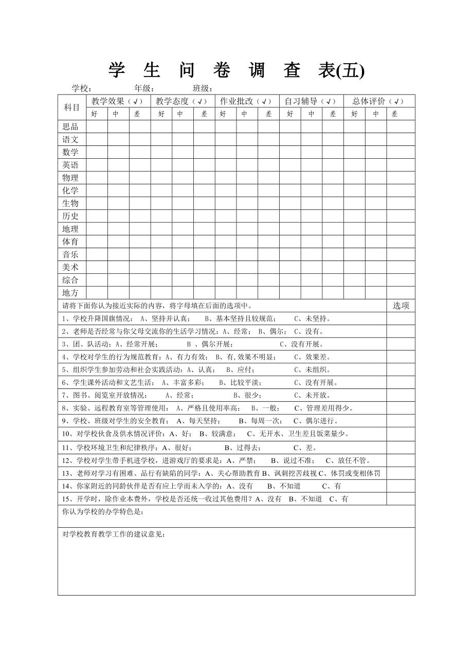 督导评估学生、家长、教师问卷.doc_第1页