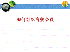 如何组织有效会议实用性非常好.ppt